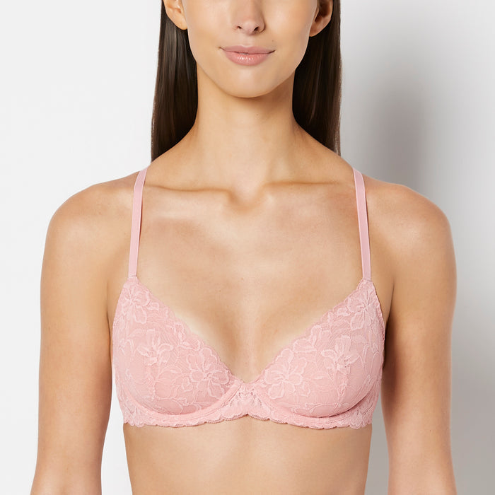 Unlined Demi Bra in Poetic Lace in Rose Elegance