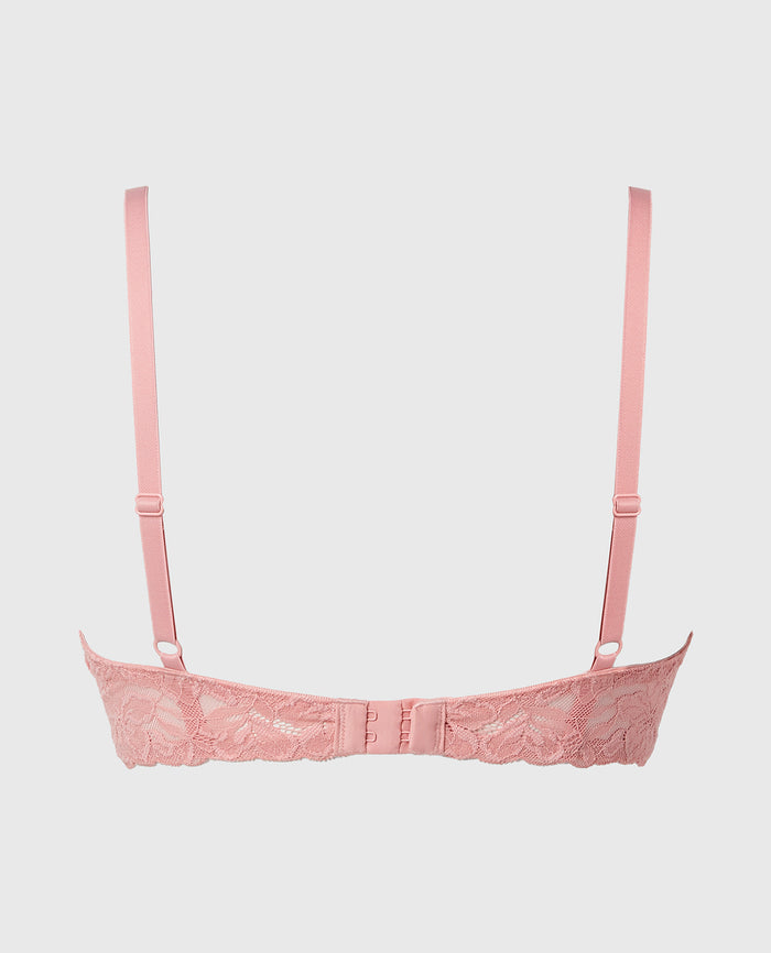 Unlined Demi Bra in Poetic Lace in Rose Elegance