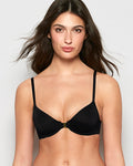 Unlined Demi Bra in Tuxedo Black