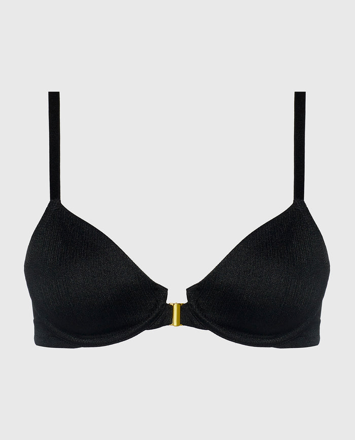 Unlined Demi Bra in Tuxedo Black