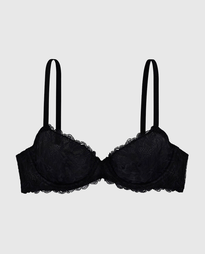 Unlined Demi Bra with Allover Lace