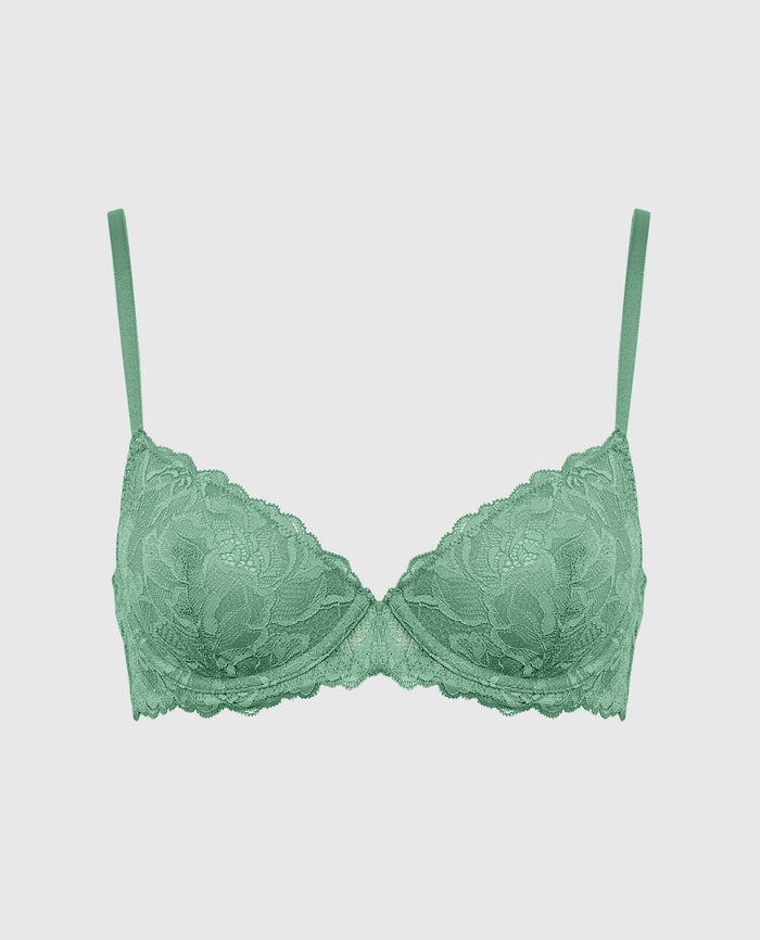 Unlined Demi Bra with Allover Lace