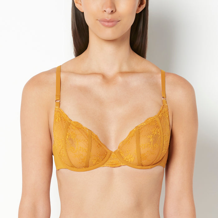 Unlined Demi With French Lace in Buckthorn Brown