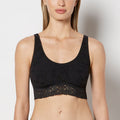 Unlined Scoop Bralette in Ultra Lace in Tuxedo Black