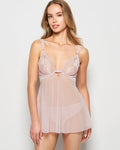 Unlined Shimmer Babydoll in Iced Lilac