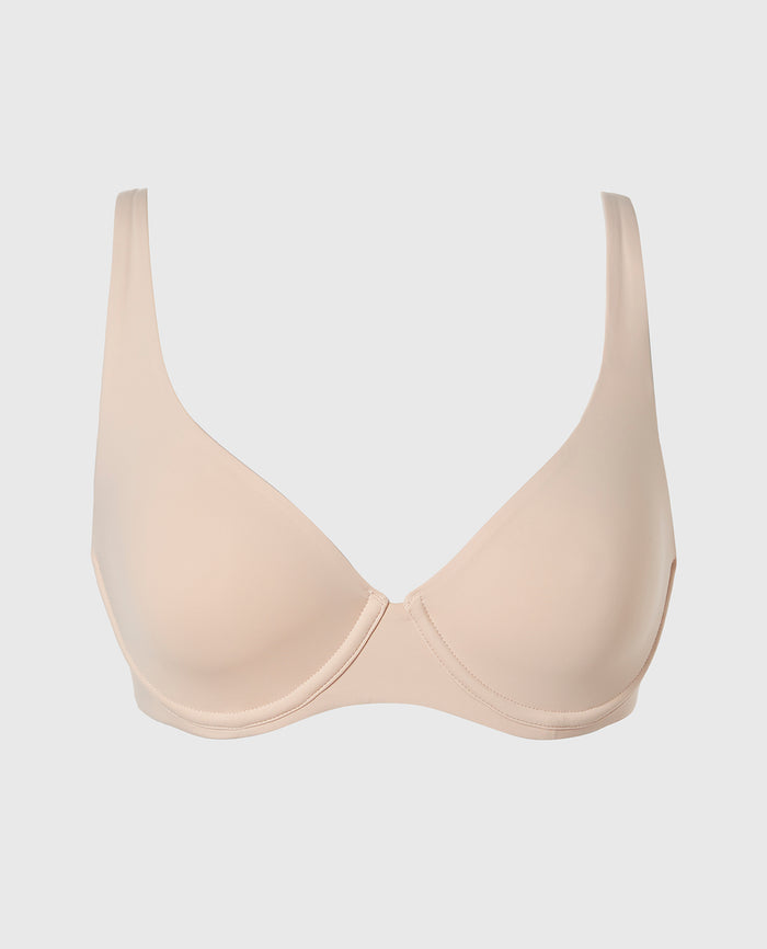 Unlined smooth perfect coverage bra in Cameo Rose