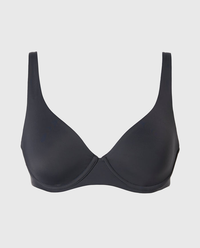 Unlined smooth perfect coverage bra in Ebony