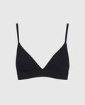 Unlined  V Neck Bralette in Black