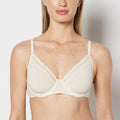 Unlined Wired Bralette with Lace Trim in Pearled Ivory