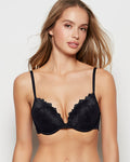 Up 2 Cup Lace Push Up Bra in Tuxedo Black