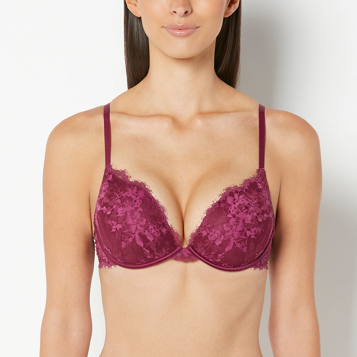 Up 2 Cup Plunge Bra with Bewitched Lace in Magenta Purple