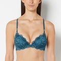 Up 2 Cup Plunge Bra with Bewitched Lace Strap Detail in Legion Blue