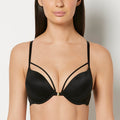 Up 2 Cup Plunge Bra with Exquisite Lace in Tuxedo Black
