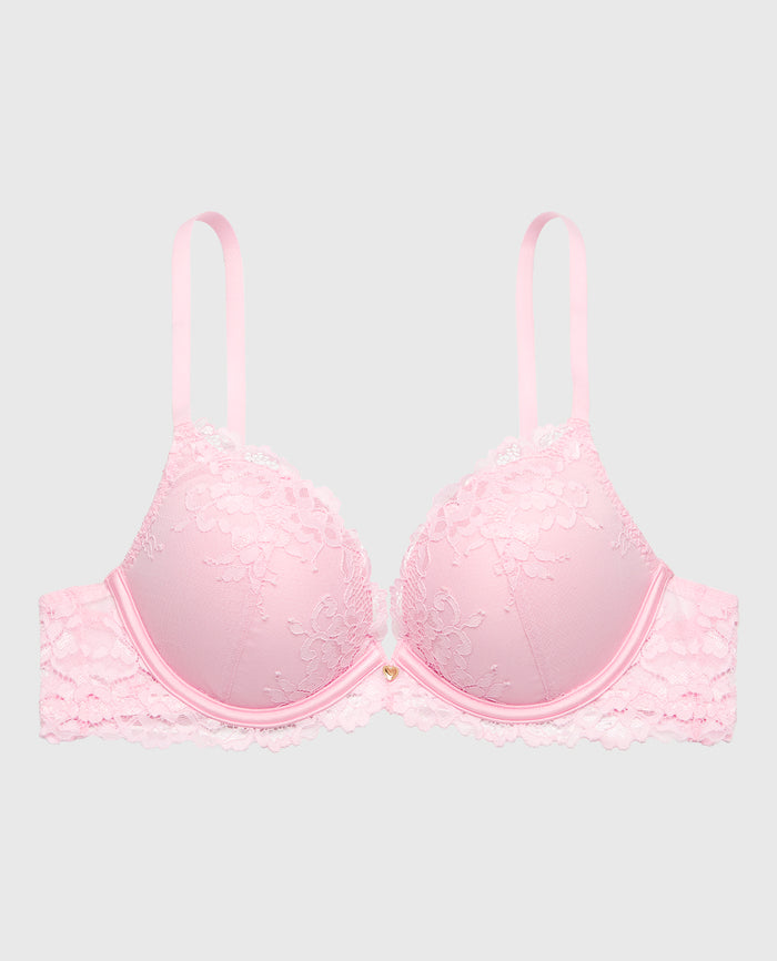 Up 2 Cup Plunge Bra with Romantic Lace in Sweet Dream