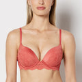 Up 2 Cup Plunge Bra with Timeless Lace Up Detail in Faded Rose