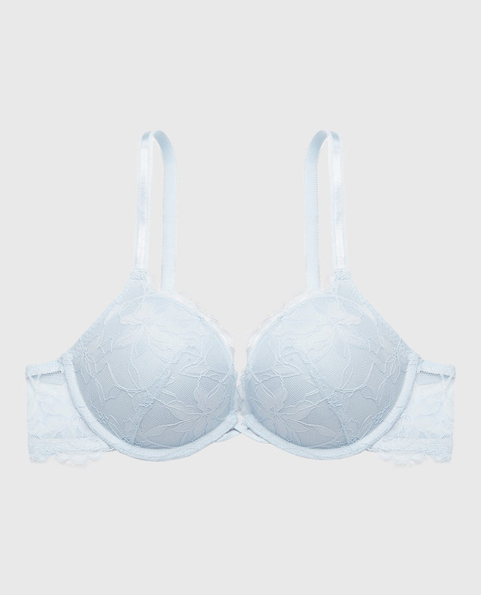 Up 2 Cup Push Up Bra With Afterglow Lace in Blue
