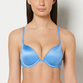 Up 2 Cup Push UP Bra With Lush Lace Wing in Azure Blue