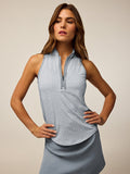 Bluestone Vesta Pathfinder Sleeveless Mock Neck Top - Front On Model | Greyson Clothiers