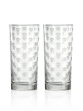 Voodoo Highball Glass Set - Clear 15oz Skull & Wolf Print, Pair View | Greyson Clothiers
