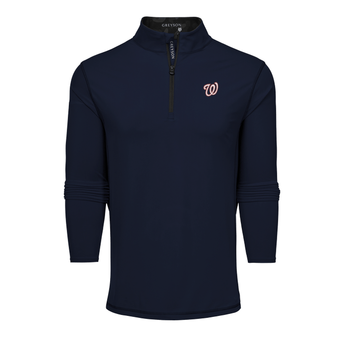 Maltese Blue Washington Nationals Colorado Quarter-Zip Mock Neck - Front View | Greyson Clothiers