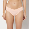 Wide Waist Cotton Thong in Tropical Peach