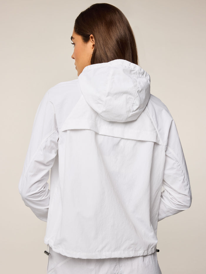Arctic Wind Ultra-Light Half-Zip Jacket - Back View Showing Hood & Adjustable Drawcord Hem | Greyson Clothiers