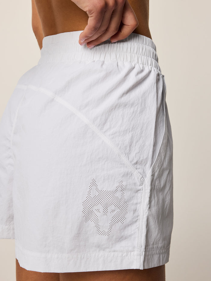 Arctic Wind Ultra-Light Short - Perforated Wolf Logo Detail, Women's Windproof Short | Greyson Clothiers