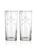 Greyson Clothiers Wolf and Arrows High Ball Glass Set - Clear Etched Highball Glasses, Set of Two | Greyson Clothiers