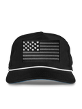 Shepherd Black Nylon Wolf Flag Rope Hat - Front View | Greyson Clothiers