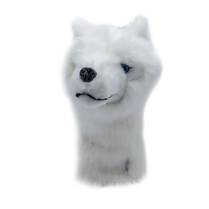 Greyson Clothiers Wolf Driver Headcover in Arctic - White Plush Wolf Golf Club Cover | Greyson Clothiers