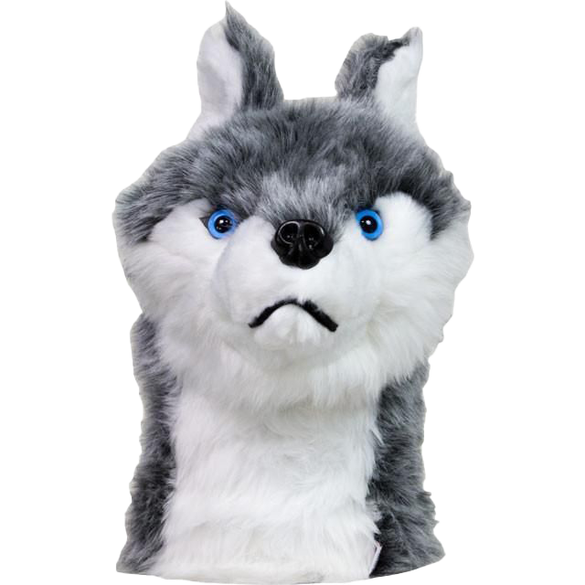 Greyson Clothiers Wolf Driver Headcover in Light Grey Heather - Grey & White Plush Wolf Golf Cover | Greyson Clothiers
