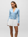 Wolf Blue Merino Wool Jacquard Cardigan Sweater - On Model Front View | Greyson Clothiers