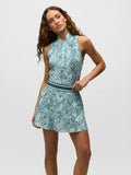 Agave Wolf Scales Sleeveless Vesta Mock Neck Top - On Model Front View | Greyson Clothiers