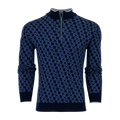 Maltese Blue Wolf Tails Saratoga Quarter-Zip Merino Sweater - Front View | Greyson Clothiers