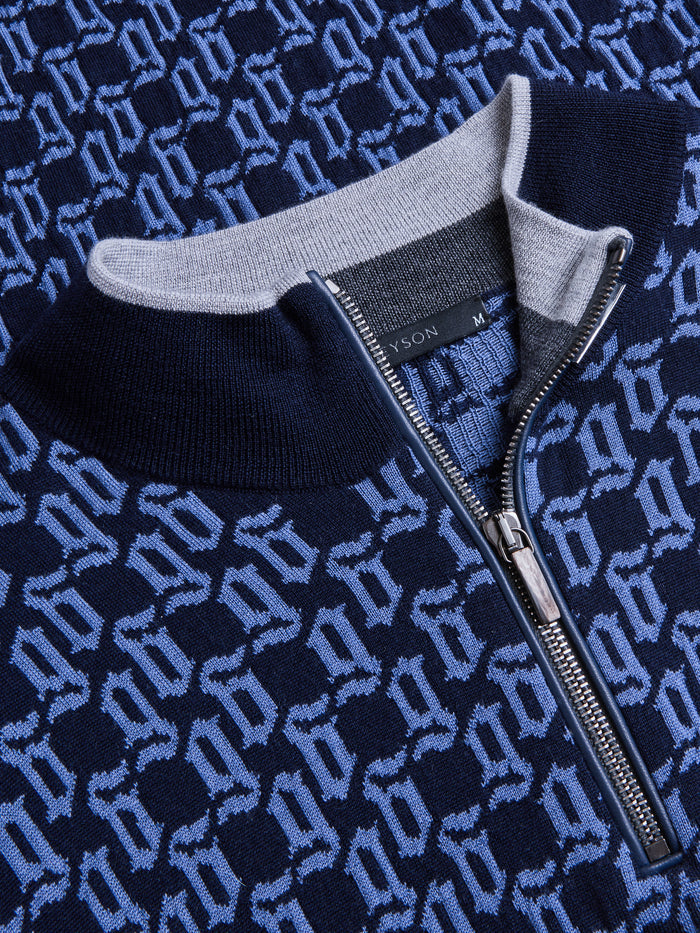 Wolf Tails Saratoga Quarter-Zip - Contrast Collar & Suede-Taped Zipper Placket Detail | Greyson Clothiers