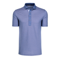 Falcon/Blossom Striped Men's Premium Golf Polo Contrast Collar - Front View | Greyson Clothiers
