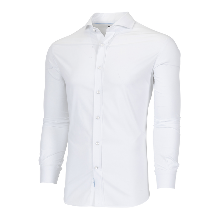 Greyson Clothiers Woodward Shirt in Arctic - Three-Quarter Angle, Men's Technical Dress Shirt