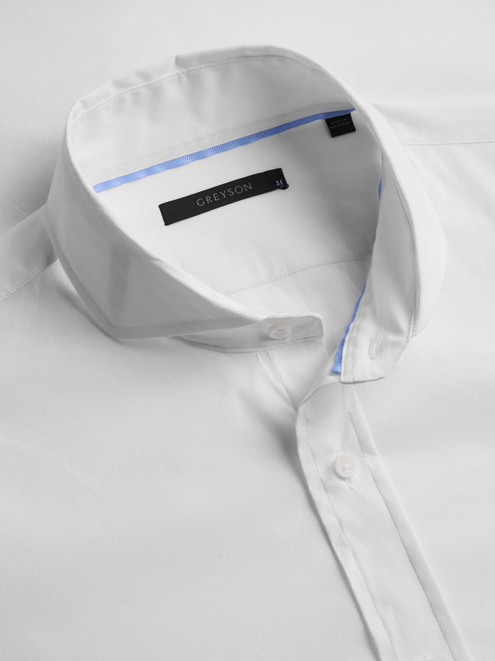 Greyson Clothiers Woodward Shirt - Collar & Interior Label Detail, Blue Contrast Trim | Greyson Clothiers
