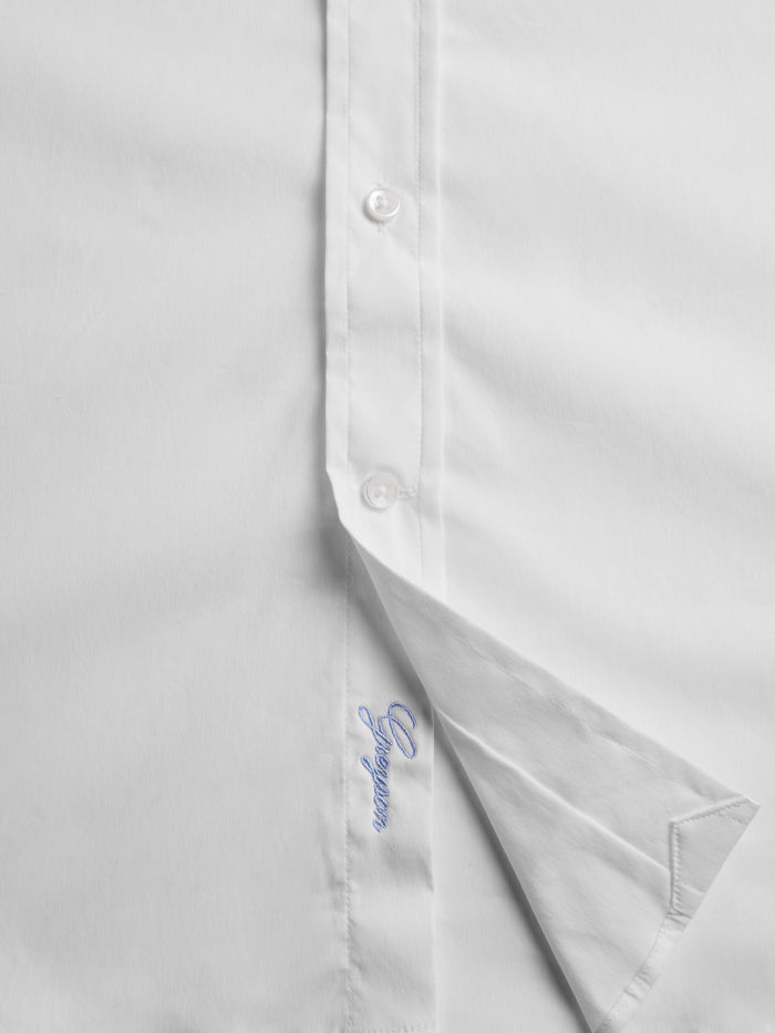 Greyson Clothiers Woodward Shirt - Hem & Signature Script Logo Embroidery Detail, Arctic White