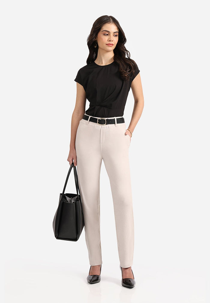 Work-To-Wine Twill Straight Pants - BlissClub