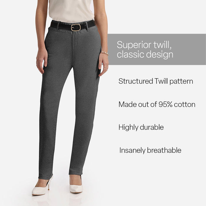 Work-To-Wine Twill Straight Pants - BlissClub
