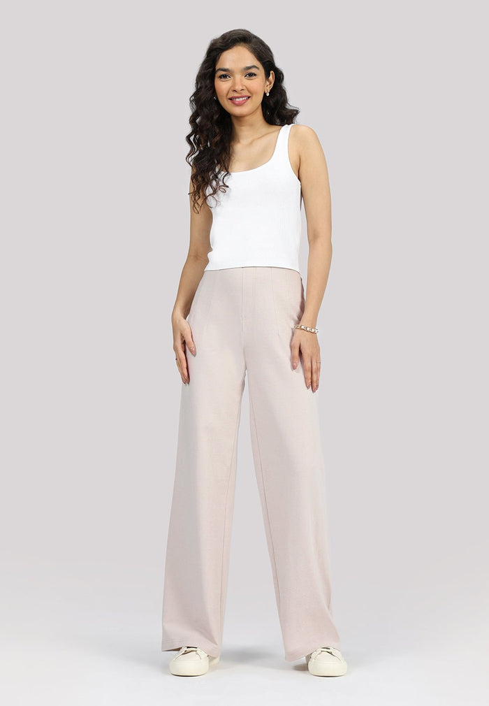 Work-To-Wine Twill Wide Dart Pants - BlissClub
