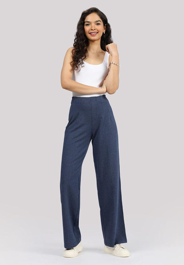 Work-To-Wine Twill Wide Dart Pants - BlissClub