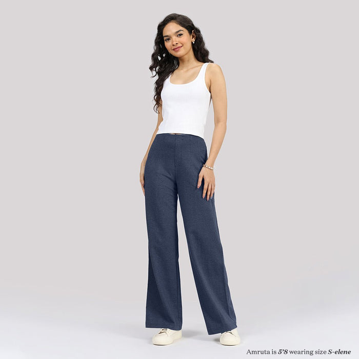 Work-To-Wine Twill Wide Dart Pants - BlissClub