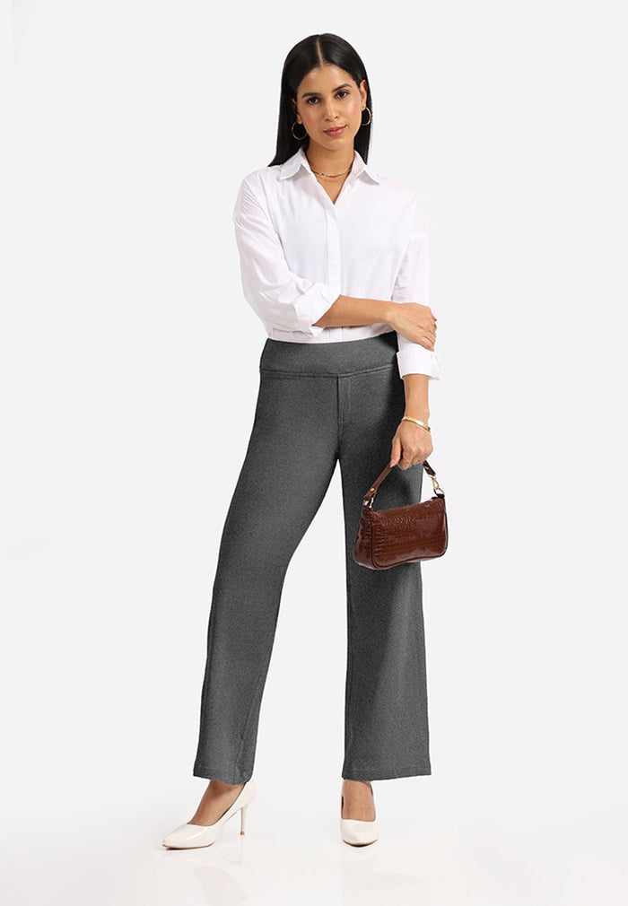 Work-To-Wine Twill Wide Leg Flare Pants - BlissClub