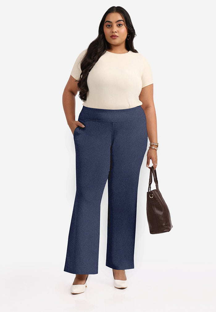 Work-To-Wine Twill Wide Leg Flare Pants - BlissClub