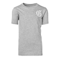 Light Grey Heather Youth Gothic "G" Short Sleeve Tee - Front View, Gothic Logo on Left Chest | Greyson Clothiers