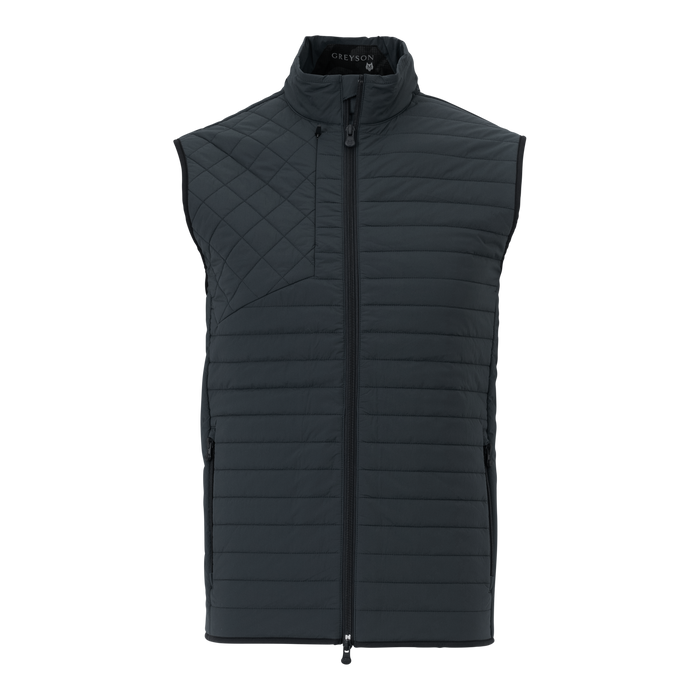 Falcon Quilted Hybrid Lightweight Golf Vest, Full-Zip - Front View | Greyson Clothiers Yukon